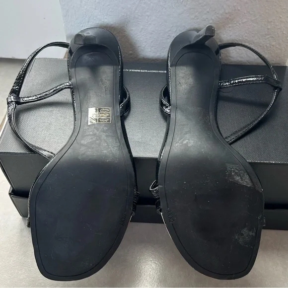 DKNY Women's Black Danielle Square-Toe Strappy Stiletto Dress Sandals SZ 7 - Picture 2 of 5
